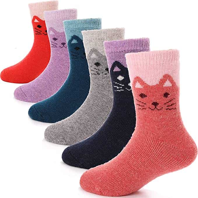 ANTSANG Kids Wool Hiking Socks For Toddlers Boys Girls