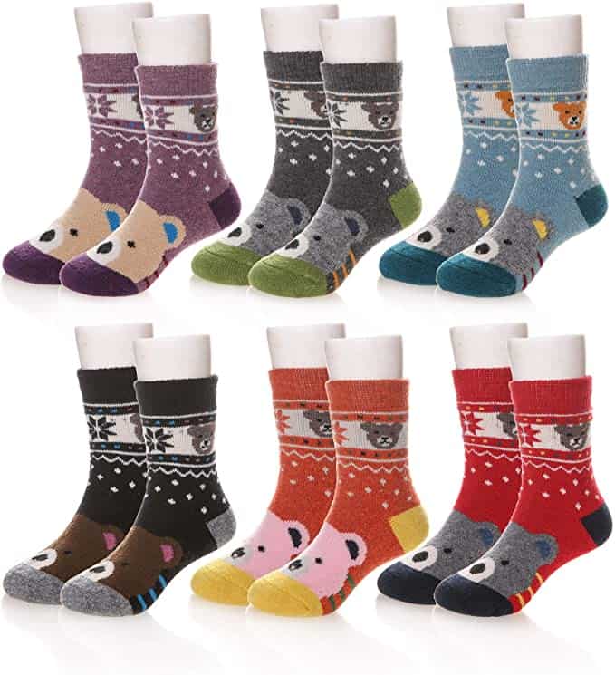 Eocom 6 Pairs Kids Boys And Girls Winter Warm Socks