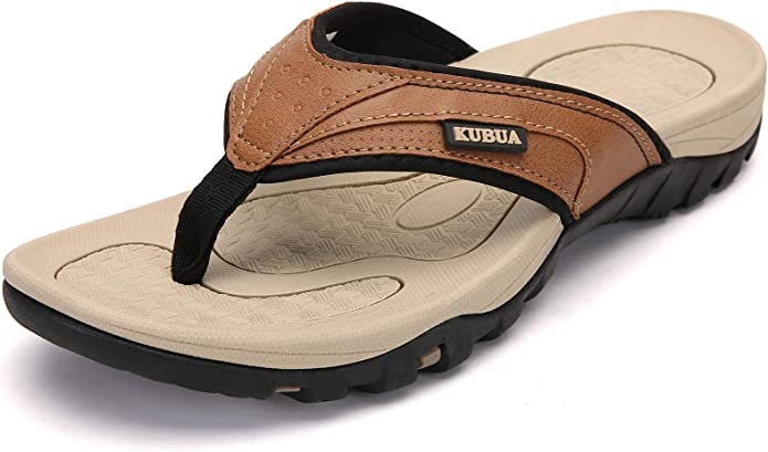 KUBUA Men's Beach Thong Flip Flops